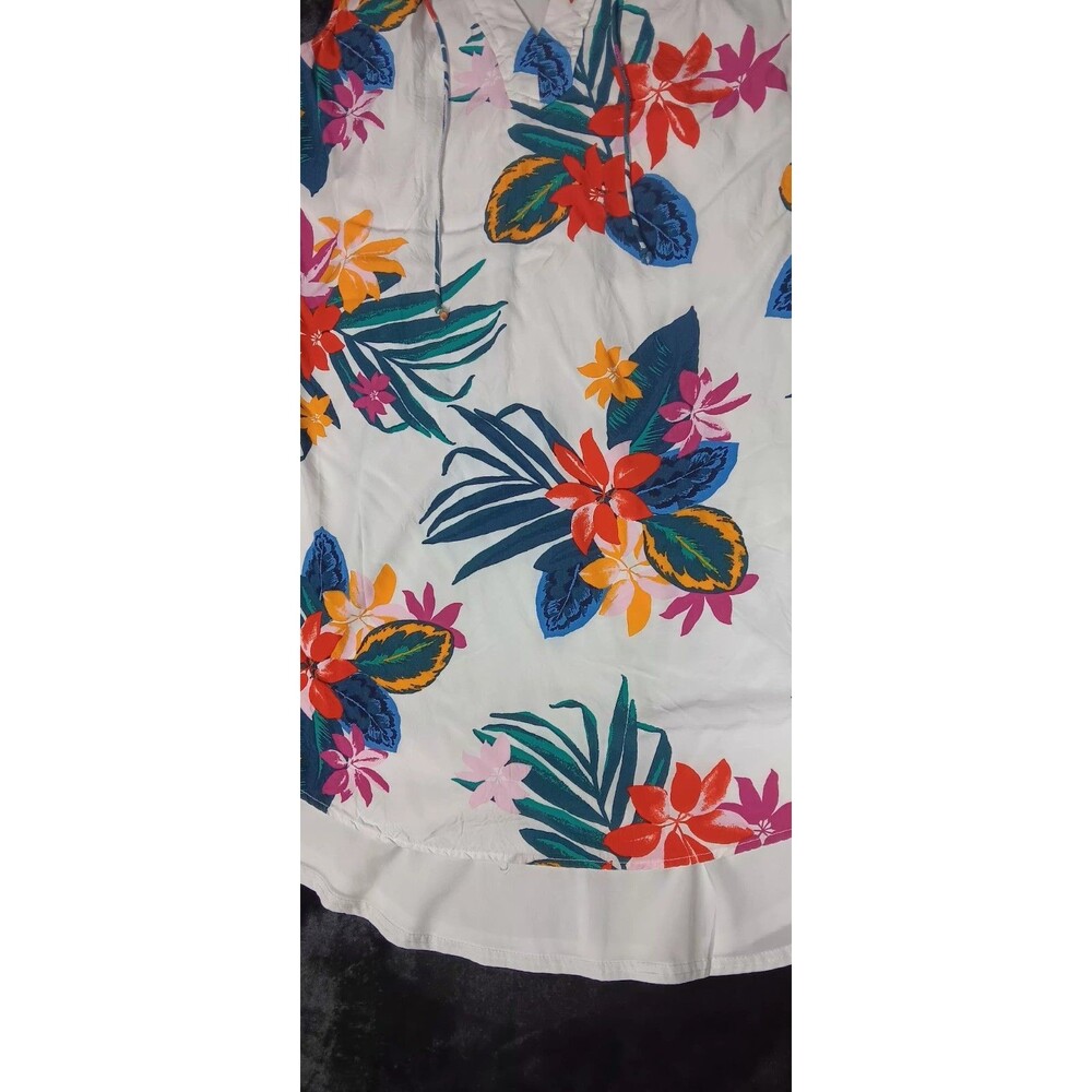 Old Navy Sleeveless Lined Shift Dress S White Tropical Boho Beach Cruise Resort - Picture 6 of 10